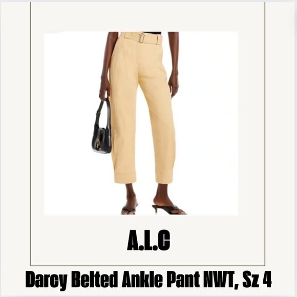 NWT A.L.C Darcy Pleated Crop Pant, Size 4 - Picture 1 of 5